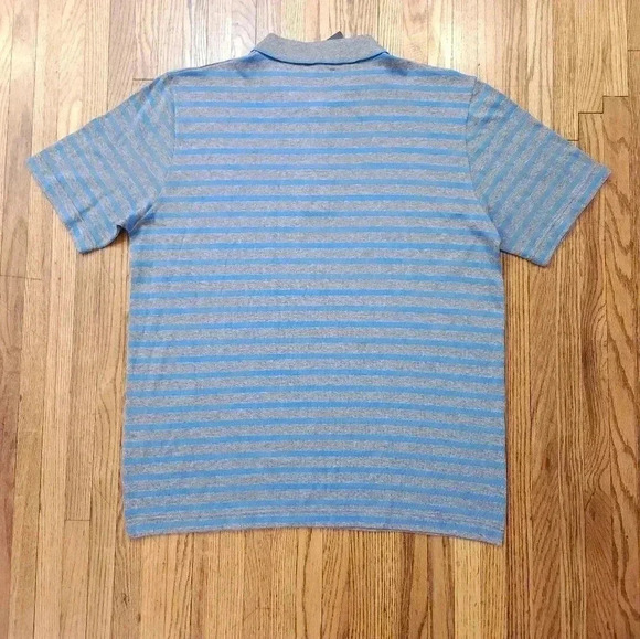 St Croix Mens Polo Shirt Size Large Grey Coastal Blue Striped NEW USA - Picture 8 of 8